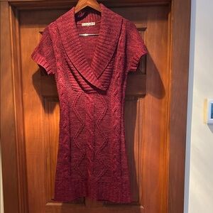 Chic Cranberry Knit Dress